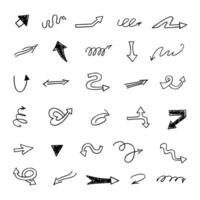 Vector set of hand drawn arrows, elements for presentation