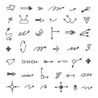 Vector set of hand drawn arrows, elements for presentation