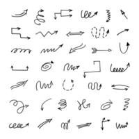 Vector set of hand drawn arrows, elements for presentation