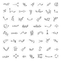 Vector set of hand drawn arrows, elements for presentation