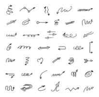 Vector set of hand drawn arrows, elements for presentation