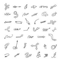 Vector set of hand drawn arrows, elements for presentation