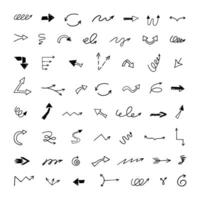 Vector set of hand drawn arrows, elements for presentation