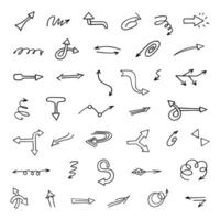 Vector set of hand drawn arrows, elements for presentation