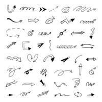 Vector set of hand drawn arrows, elements for presentation