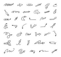 Vector set of hand drawn arrows, elements for presentation