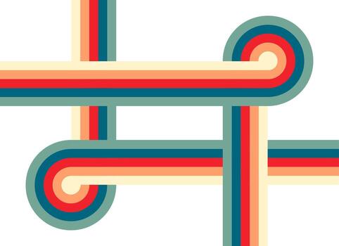 retro 1970 resumen vector fondo, vistoso geométrico formas y líneas, Clásico setenta modelo diseño, minimalista obra de arte