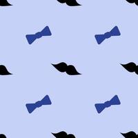 Mustache and bow tie, seamless pattern, vector. vector