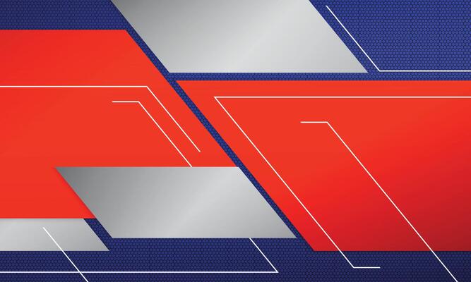 Modern abstract background blue and red with silver color design