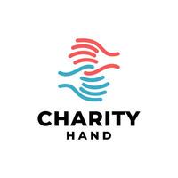 two hand logo template for charity or foundation logo. hand vector logo template.