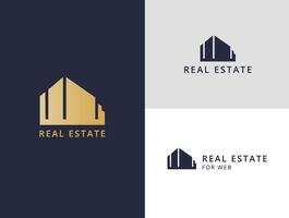 diseño real bienes. minimalista logo plantilla, elegante elemento edificio vector
