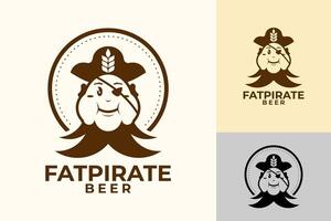 vector cerveza trigo piratas logo diseño