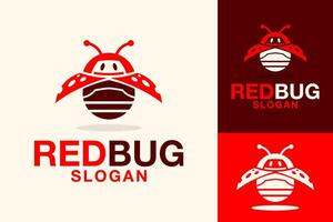 Bug Red Robot Technology Logo Design vector