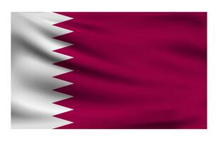 Realistic National flag of Qatar. vector