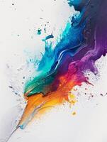 AI generated Abstract splashes of paint on white background photo