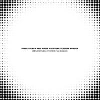 Simple And Symmetrical Abstract Black And White Halftone Effect Vector Background Texture Border