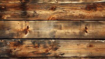 AI generated Old vintage brown wooden texture, wooden plank floor. Wood timber wall background. photo