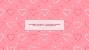 Pink Cascade Of Delicate And Seamless Heart Patterns Vector Horizontal Texture Background
