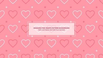 Pink Cascade Of Delicate And Seamless Heart Patterns Vector Horizontal Texture Background