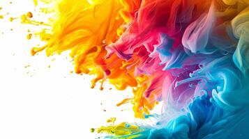 AI generated Abstract splashes of paint on white background photo