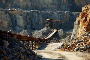 AI generated Belt conveyor in a quarry photo