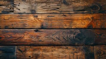 AI generated Old vintage brown wooden texture, wooden plank floor. Wood timber wall background. photo
