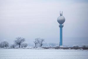 Water reservoir in a winter landscape photo