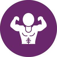 Muscle Man Glyph Circle Icon vector