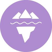 Iceberg Glyph Circle Icon vector