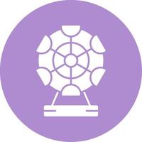 Ferris Wheel Glyph Circle Icon vector