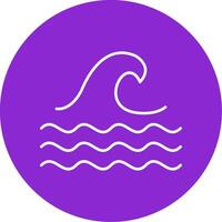 Wave Glyph Circle Icon vector