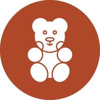 Bear Glyph Circle Icon vector