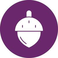 Acorn Glyph Circle Icon vector