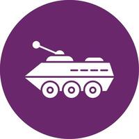 Armored Vehicle Glyph Circle Icon vector