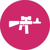 Assault Rifle Glyph Circle Icon vector