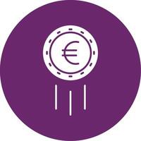 Euro Sign Glyph Circle Icon vector