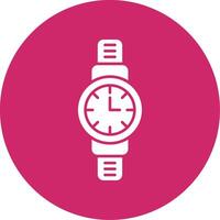 icono de círculo de glifo de reloj de pulsera vector