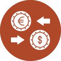 Currency Exchange Glyph Circle Icon vector
