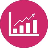 Growth Graph Glyph Circle Icon vector