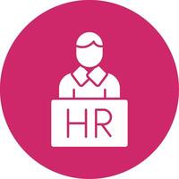 Human Resources Glyph Circle Icon vector