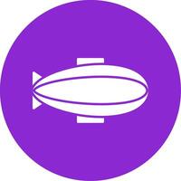 Zeppelin Glyph Circle Icon vector