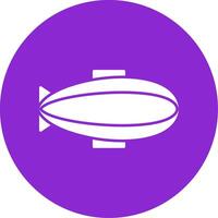 Zeppelin Glyph Circle Icon vector