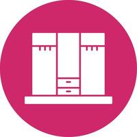 Closet Glyph Circle Icon vector