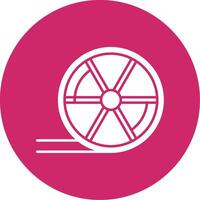 Wheel Glyph Circle Icon vector