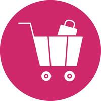 Cart Glyph Circle Icon vector