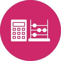 Abacus Glyph Circle Icon vector