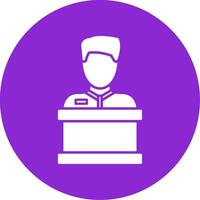 Reception Glyph Circle Icon vector