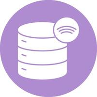 Wireless Database Glyph Circle Icon vector