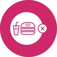 No Junk Food Glyph Circle Icon vector