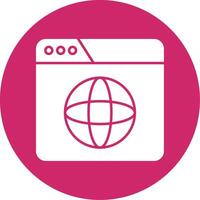 Website Glyph Circle Icon vector
